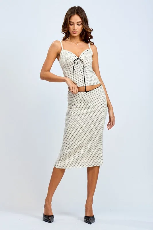 Polka Dot Midi Skirt Set sold by U-NI-TY