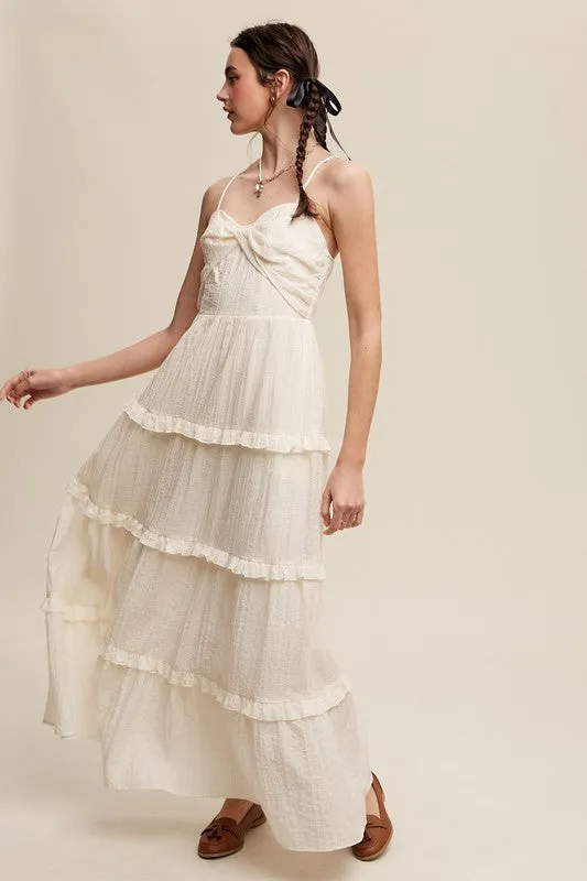 Tiered Spaghetti Strap Maxi Dress sold by U-NI-TY