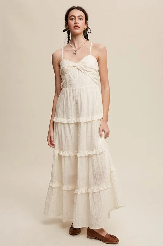 Tiered Spaghetti Strap Maxi Dress sold by U-NI-TY product image thumbnail 2