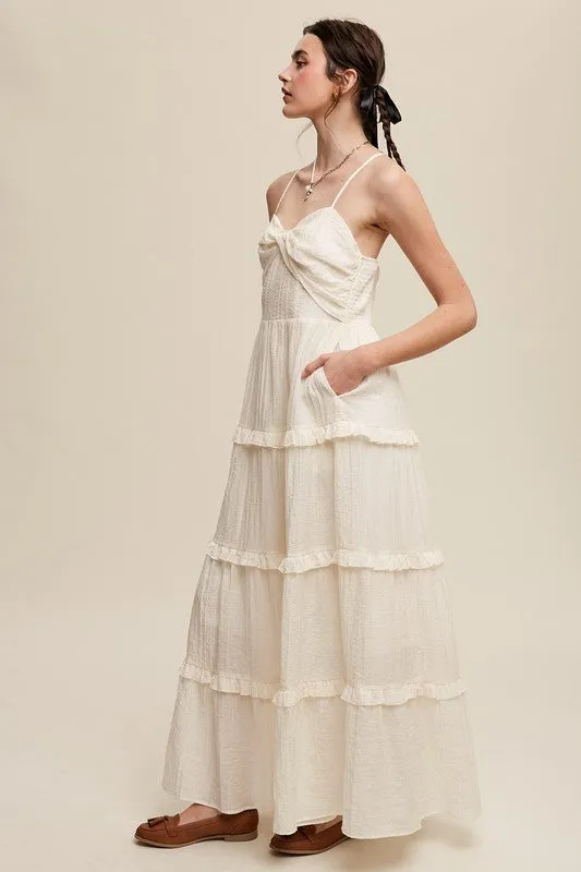 Tiered Spaghetti Strap Maxi Dress sold by U-NI-TY product image thumbnail 5