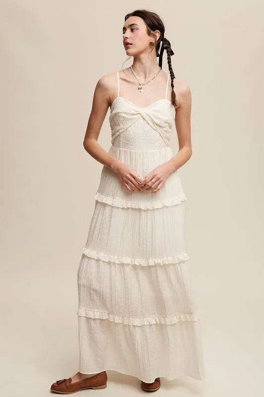 Tiered Spaghetti Strap Maxi Dress sold by U-NI-TY product image thumbnail 4