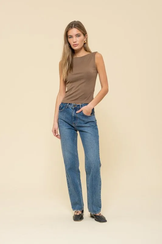 Boat Neck Sleeveless Knit Top sold by U-NI-TY product image thumbnail 4