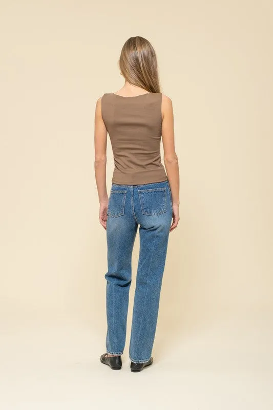 Boat Neck Sleeveless Knit Top sold by U-NI-TY product image thumbnail 5