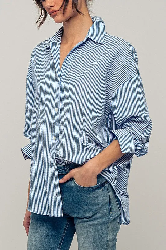 Oversized Casual Striped Shirt sold by U-NI-TY product image thumbnail 4