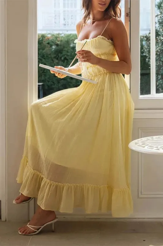 Ruffle Maxi Dress sold by U-NI-TY