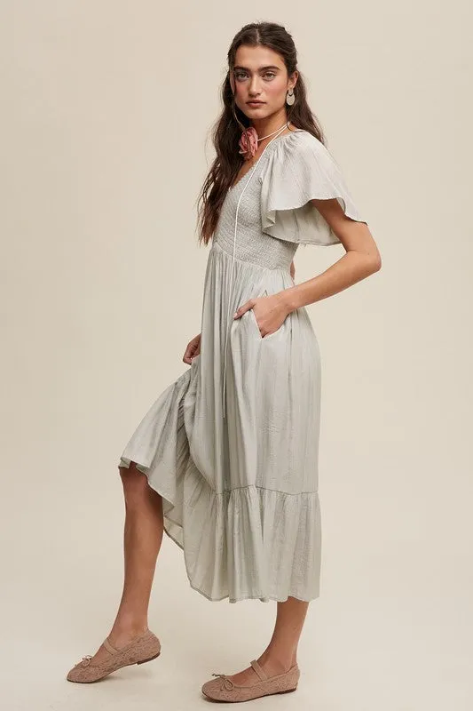 Smocked Ruffle Maxi Dress sold by U-NI-TY product image thumbnail 3