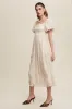 Smocked Puff Sleeve Midi Dress sold by U-NI-TY