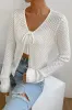 White Front Open Knit Top sold by U-NI-TY