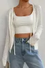 White Front Open Knit Top sold by U-NI-TY