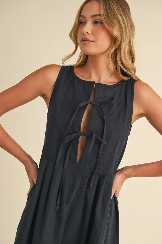 Linen Tie Mini Dress sold by U-NI-TY product image thumbnail 4