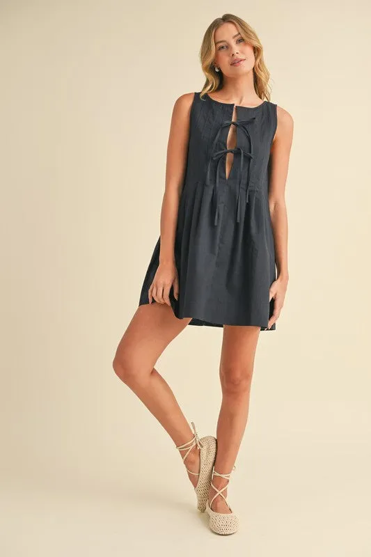 Linen Tie Mini Dress sold by U-NI-TY