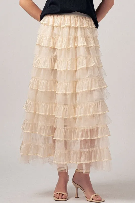 Tulle Layered Maxi Skirt sold by U-NI-TY