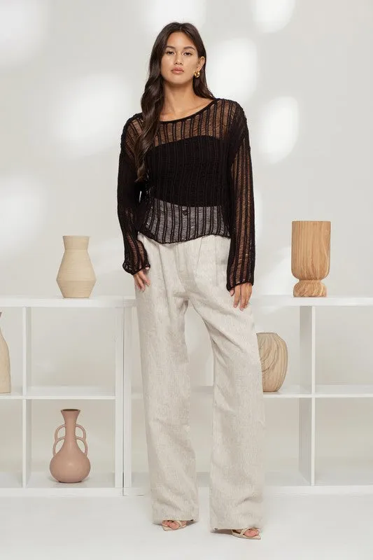 Sheer Crochet Pullover Sweater sold by U-NI-TY product image thumbnail 4