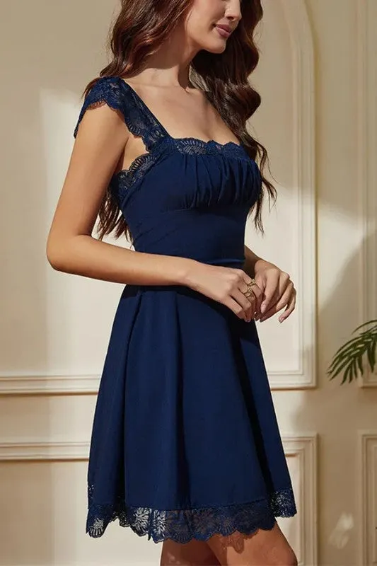 Square Neck Lace Dress sold by U-NI-TY