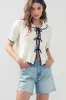 Ribbed Knit Polo Top sold by U-NI-TY