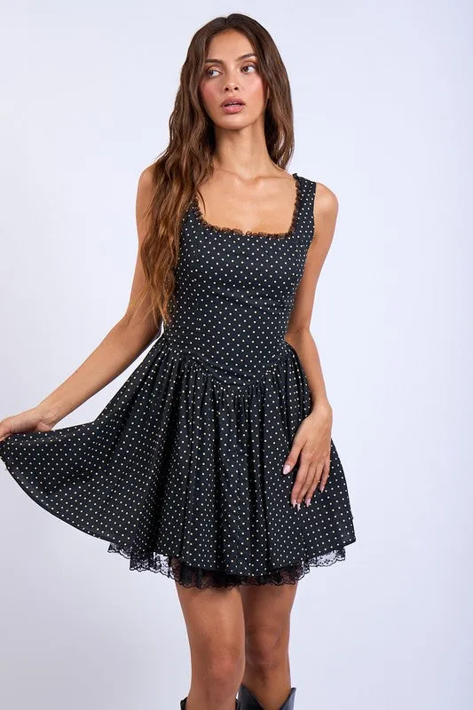 Polka Dot Fit And Flare Mini Dress sold by U-NI-TY