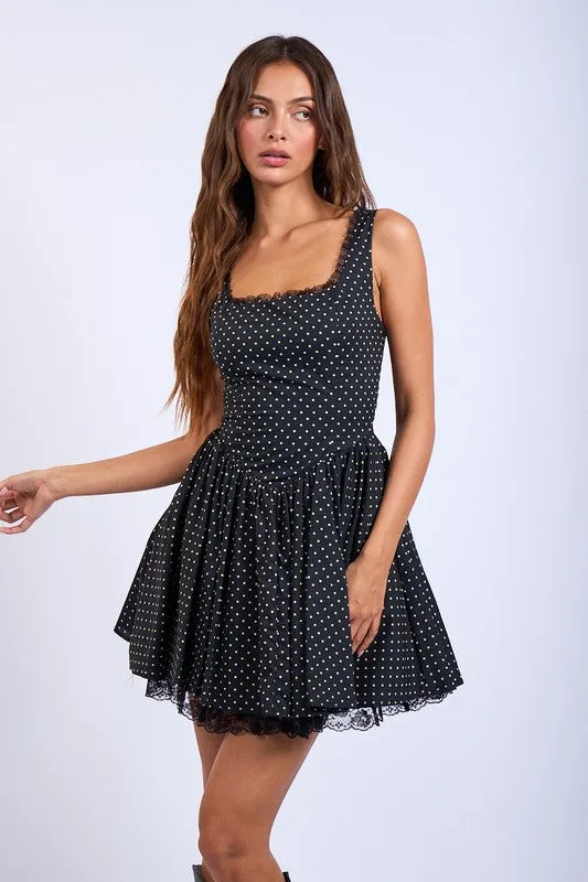 Polka Dot Fit And Flare Mini Dress sold by U-NI-TY product image thumbnail 2