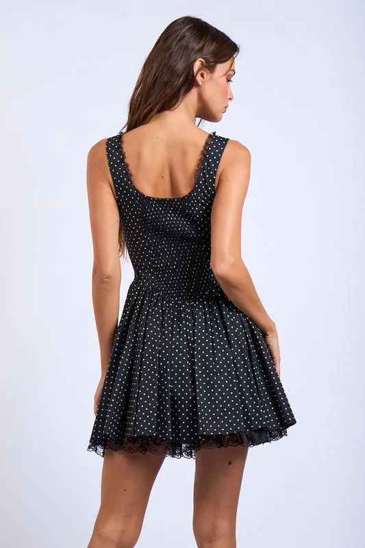 Polka Dot Fit And Flare Mini Dress sold by U-NI-TY product image thumbnail 4