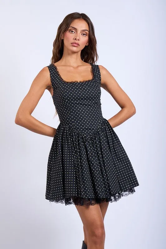 Polka Dot Fit And Flare Mini Dress sold by U-NI-TY product image thumbnail 3