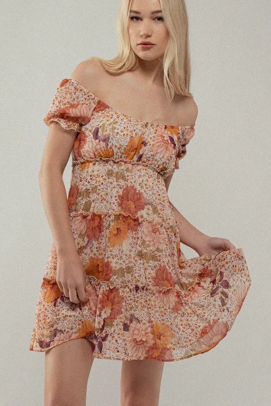Sunset Bloom Tiered Dress sold by U-NI-TY