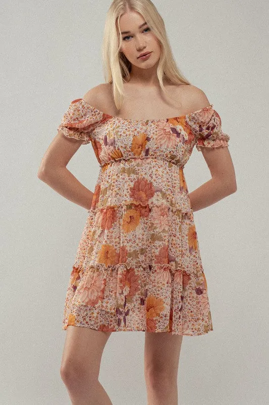 Sunset Bloom Tiered Dress sold by U-NI-TY product image thumbnail 2