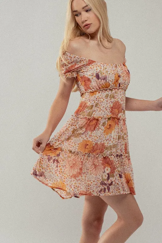 Sunset Bloom Tiered Dress sold by U-NI-TY product image thumbnail 3