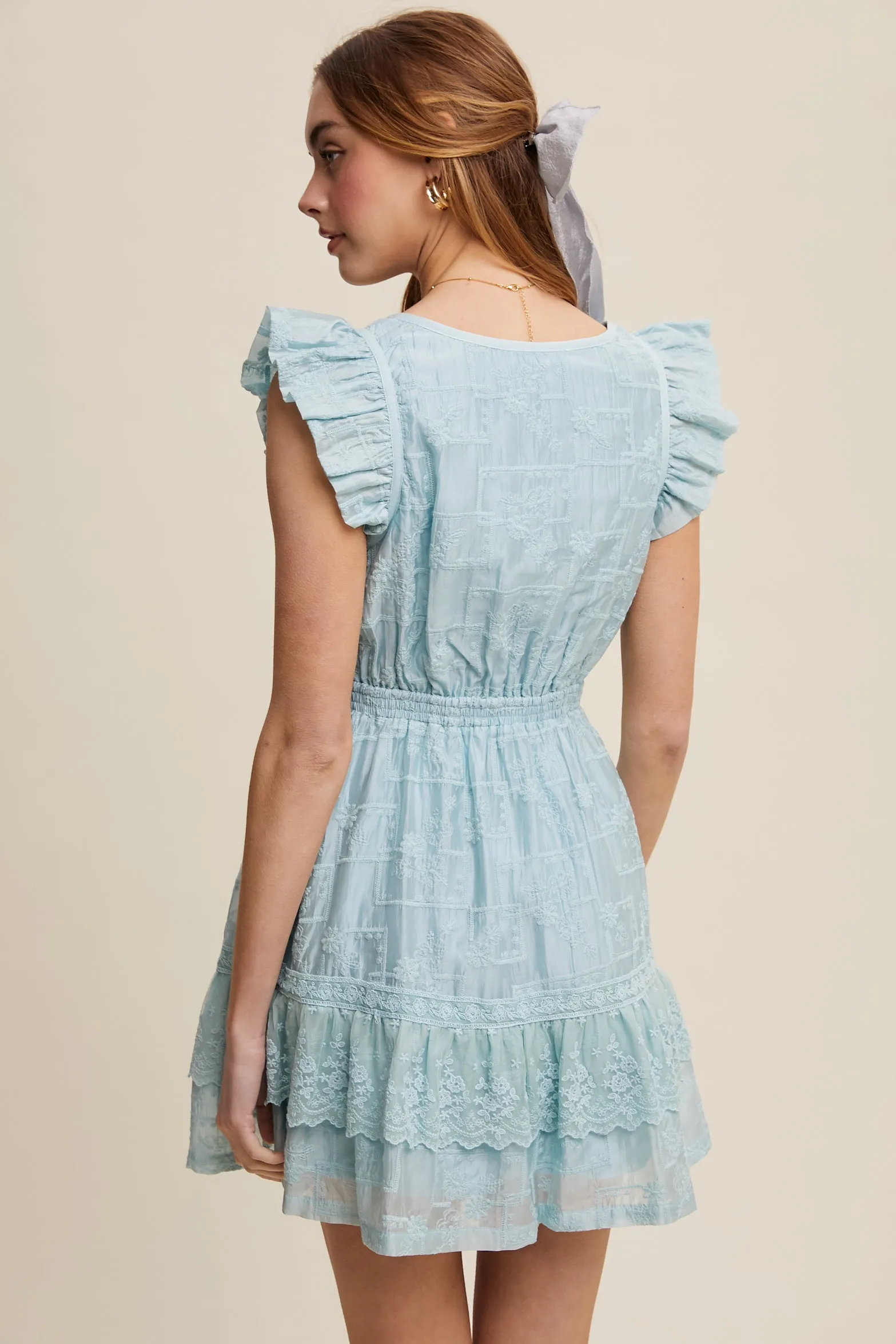 Flower Embroidered Lace Mini Dress sold by U-NI-TY product image thumbnail 2