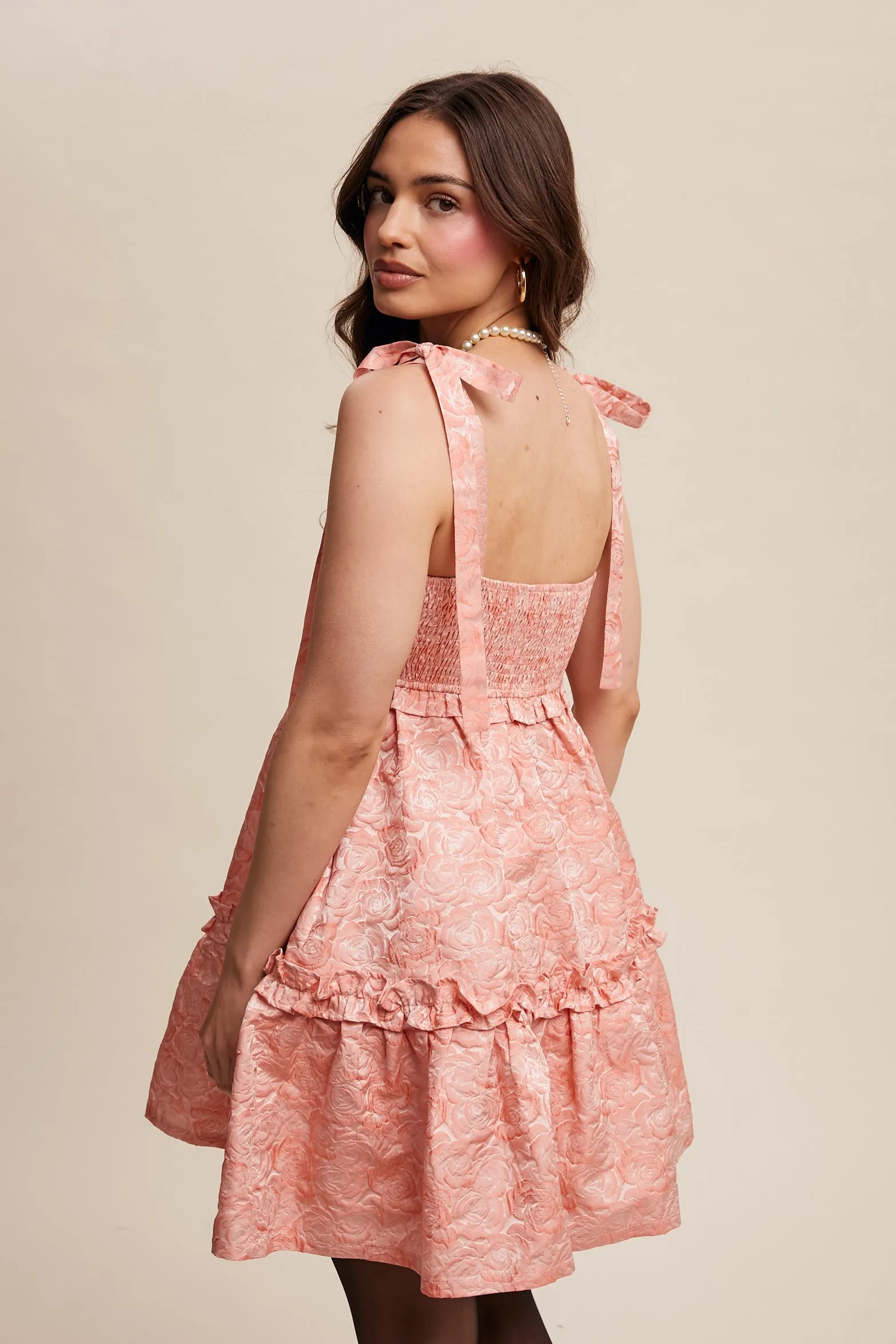 Smocked Tie Strap Mini Dress sold by U-NI-TY product image thumbnail 2