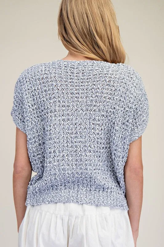 Crochet Short Sleeve Sweater Top sold by U-NI-TY product image thumbnail 4
