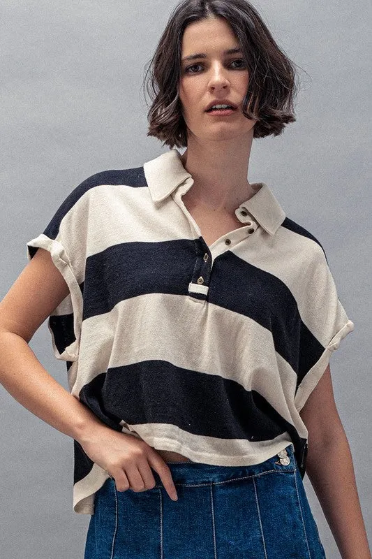 Bold Stripe Dolman Top sold by U-NI-TY product image thumbnail 3