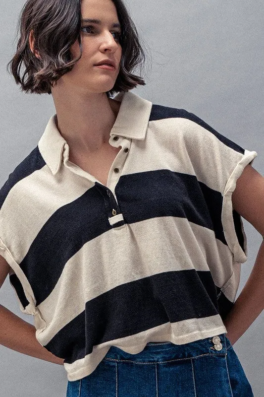 Bold Stripe Dolman Top sold by U-NI-TY