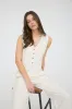 V Neck Button Down Linen Vest sold by U-NI-TY