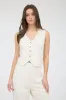 V Neck Button Down Linen Vest sold by U-NI-TY