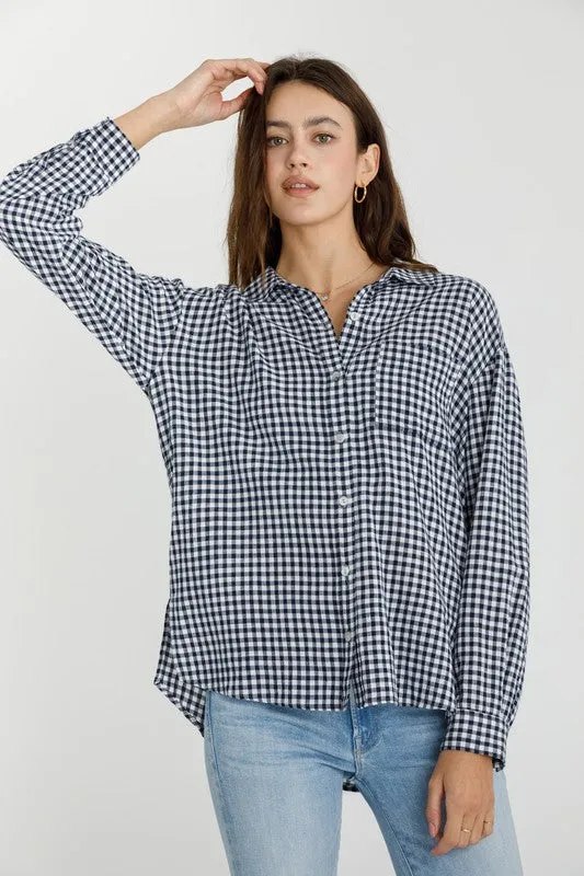 Gingham Button Up Shirt sold by U-NI-TY