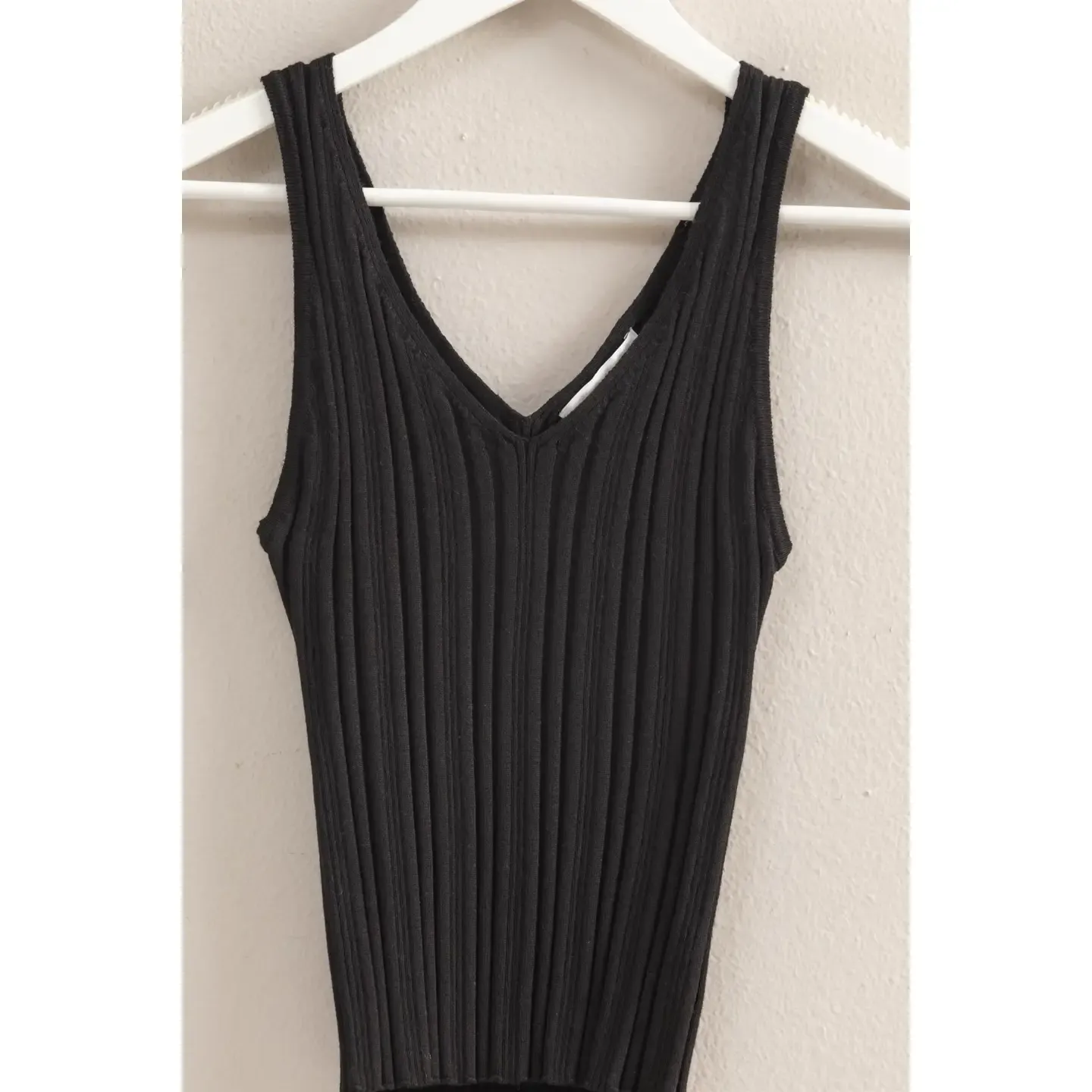 Sleeveless V Neck Snug Fit Knit Top sold by U-NI-TY product image thumbnail 2