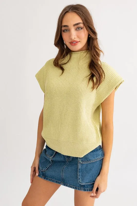 Turtle Neck Power Shoulder Sweater Vest sold by U-NI-TY product image thumbnail 2