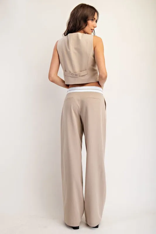 Contrast Waist Tailored Pants sold by U-NI-TY product image thumbnail 5
