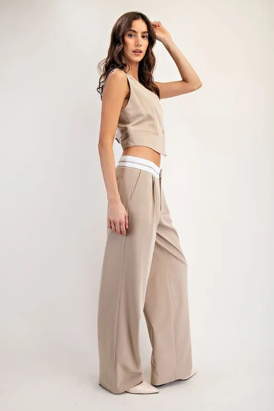 Contrast Waist Tailored Pants sold by U-NI-TY product image thumbnail 4