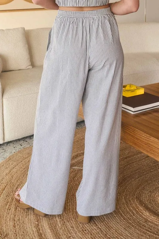 Stripe High Waist Pleated Pants sold by U-NI-TY