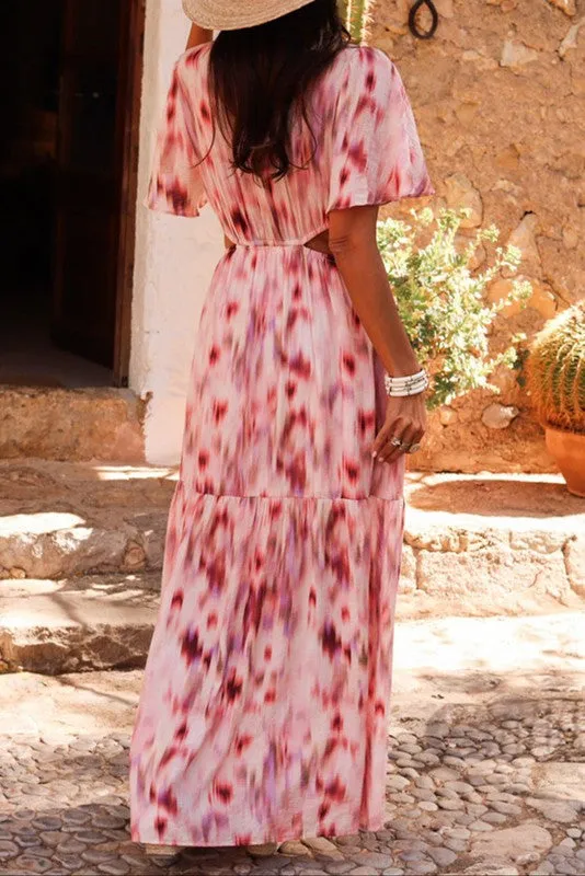 Abstract Flutter Sleeve Dress sold by U-NI-TY