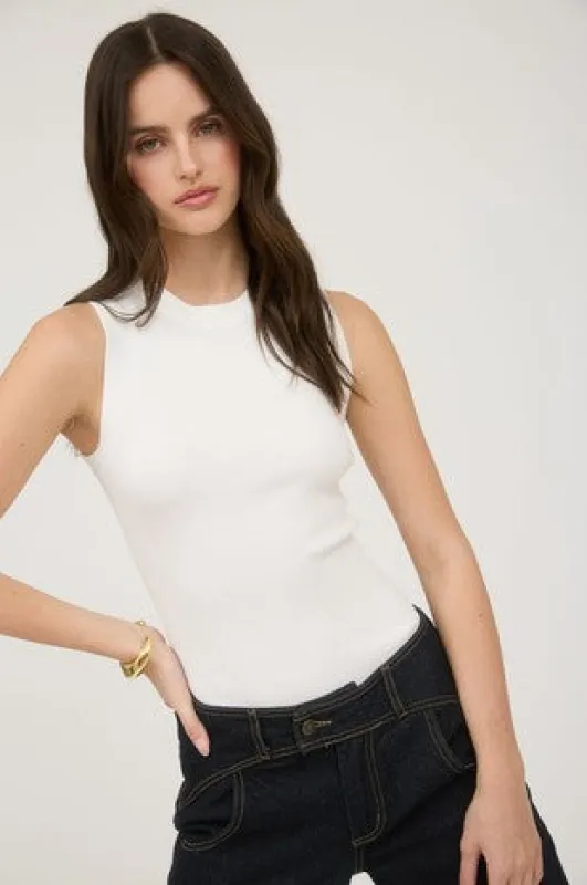 Sleeveless Round Neck Sweater Knit Top sold by U-NI-TY