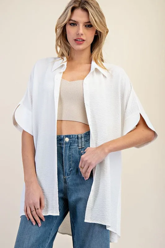 Short Sleeve Button Down Blouse Top sold by U-NI-TY
