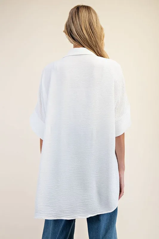 Short Sleeve Button Down Blouse Top sold by U-NI-TY product image thumbnail 2