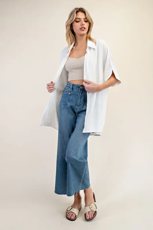 Short Sleeve Button Down Blouse Top sold by U-NI-TY product image thumbnail 3