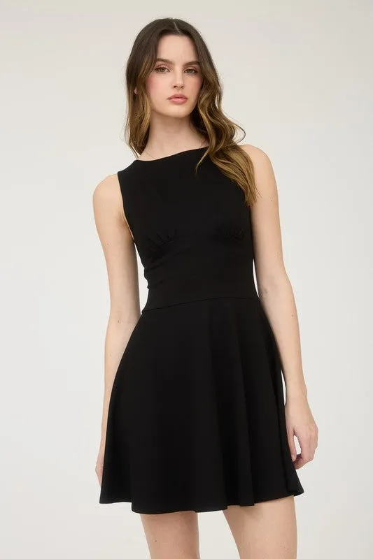 Waist Detail Flare Mini Dress sold by U-NI-TY