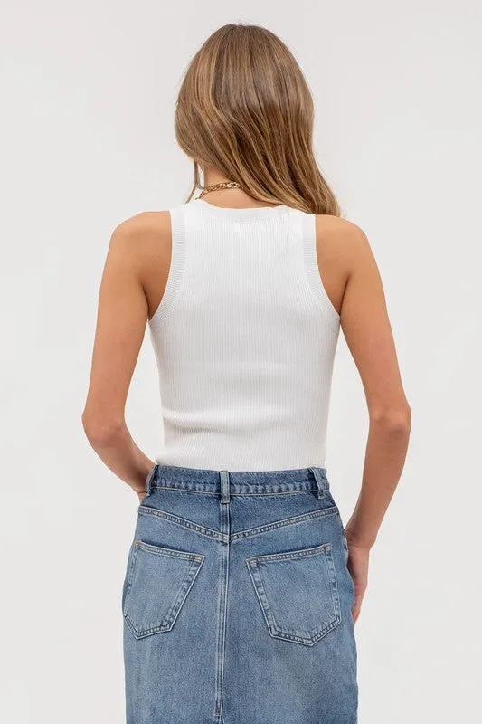 Round Neck Sweater Knit Tank Top sold by U-NI-TY product image thumbnail 4