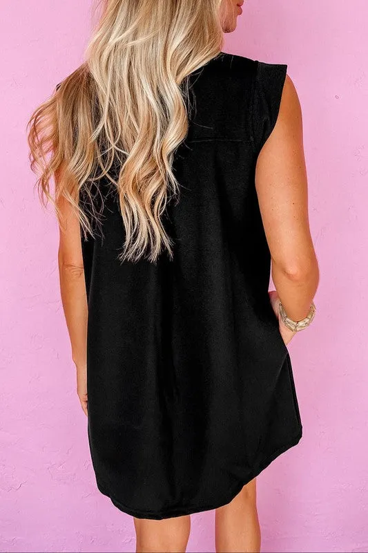 Solid Collared Sleeveless Mini Dress sold by U-NI-TY product image thumbnail 2