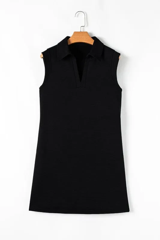Solid Collared Sleeveless Mini Dress sold by U-NI-TY product image thumbnail 5