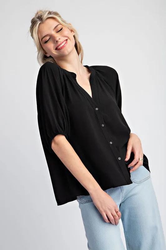 Half Sleeve Button Down Blouse Top sold by U-NI-TY product image thumbnail 4