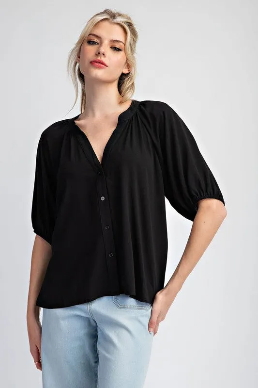 Half Sleeve Button Down Blouse Top sold by U-NI-TY product image thumbnail 5